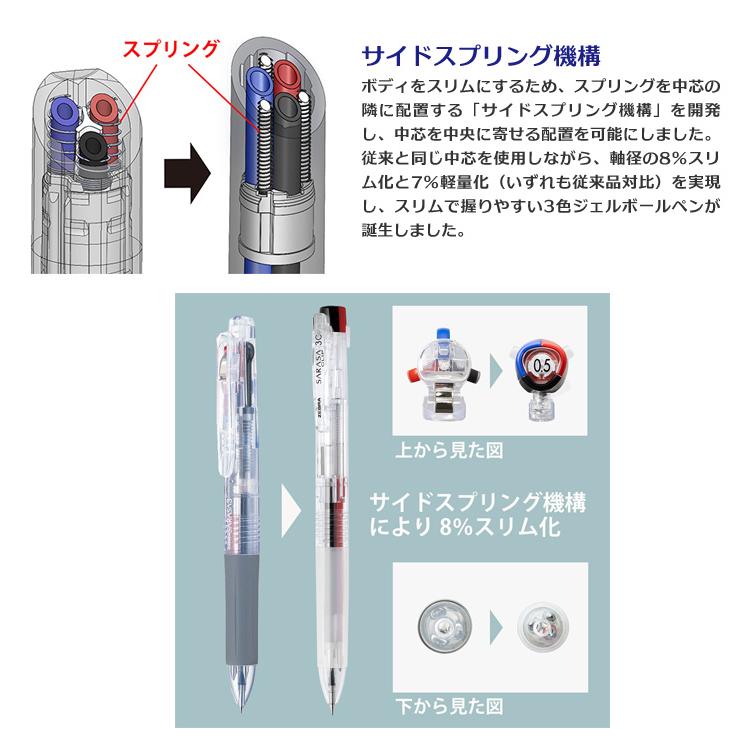サラサ 【限定】サラサクリップ3C のんびり猫柄 3色ボールペン 0.4mm