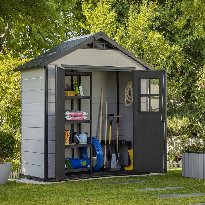 KETER　ケター　金属　OAKLAND　Shed　Outdoor　物置　収納庫　大型　オークランド754　小屋　754　おしゃれ　自転　（