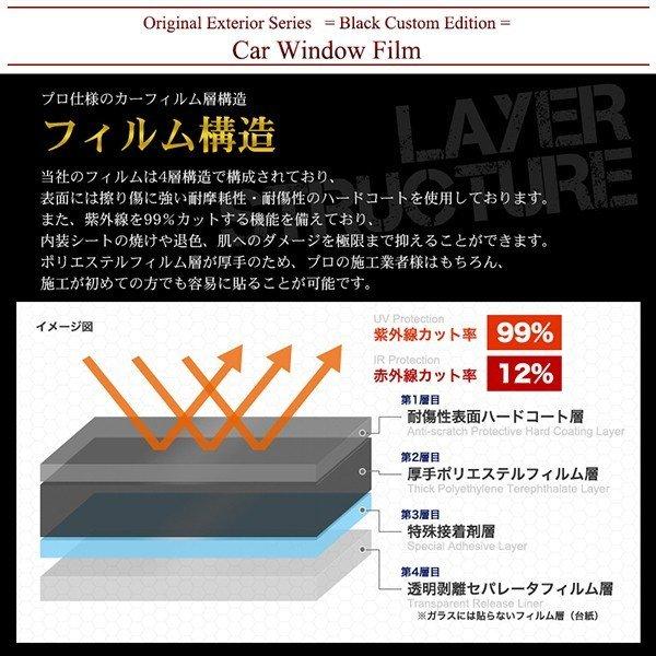 カーフィルム カット済み リアセット タント エグゼ L455S L465S スーパースモーク｜manzoku-shop｜02