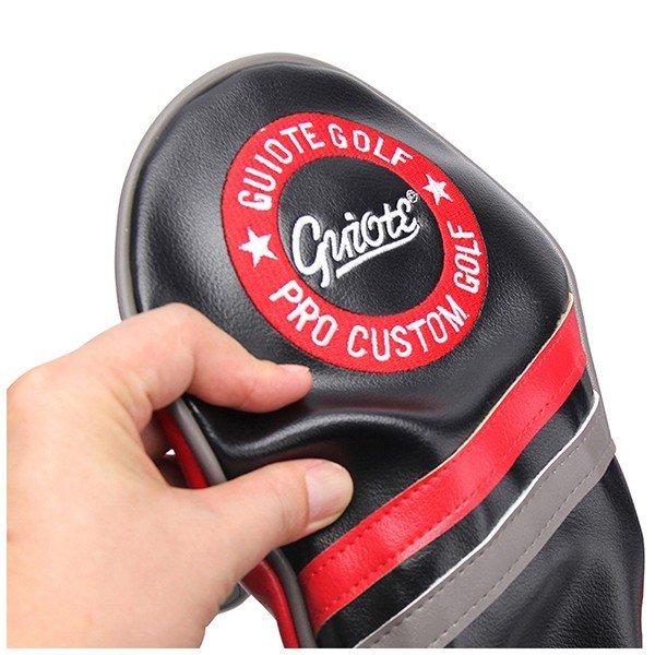 ゴルフ ヘッドカバー 4本セット ドライバー フェアウェイウッド ユーティリティー 刺繍 高級PUレザー Guiote