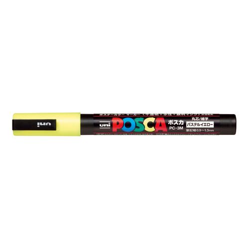 高質 三菱鉛筆（PC-3MP.2）ユニ　ポスカ　細字　パステルイエロー（筆記具）（マーカーペン・サインペン）（水性マーカーペン） マーカー