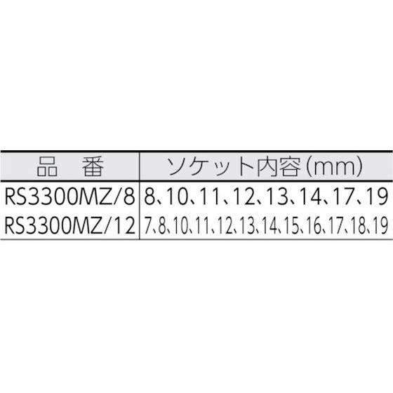 コーケン　Z-EAL6角ディープソケットレールセット　8ヶ組　RS3300MZ　8　山下工業研究所　4076222