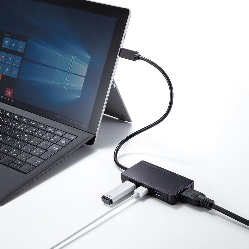 【まとめ買い】 サンワサプライ USBハブ（USB3.2 Gen1・HDMI） （USB-3H332BK） USBハブ