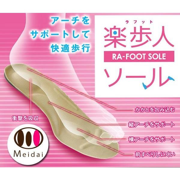 楽歩人ソール ブラック Ｍ インソール 衝撃吸収 スニーカー パンプス  中敷き インソール レディース | 
