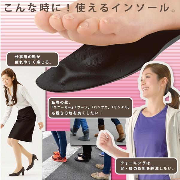 楽歩人ソール ブラック Ｍ インソール 衝撃吸収 スニーカー パンプス  中敷き インソール レディース |  | 03