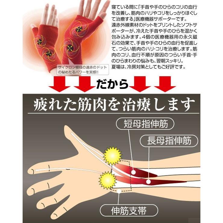 磁気 冷えとり あったか 冬 サポーター 手首 マグネッカーDX  N  手用 |  | 03