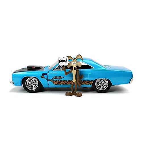 【WEB限定】 1970年プリマスロードランナーwith Wile E.Coyote Figure%Econey Toons-Jada Toys 32038/4-1/24 Scale Diecast Model Toy Car