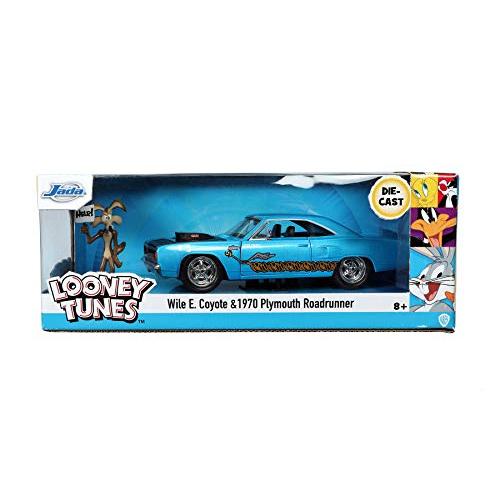 【WEB限定】 1970年プリマスロードランナーwith Wile E.Coyote Figure%Econey Toons-Jada Toys 32038/4-1/24 Scale Diecast Model Toy Car