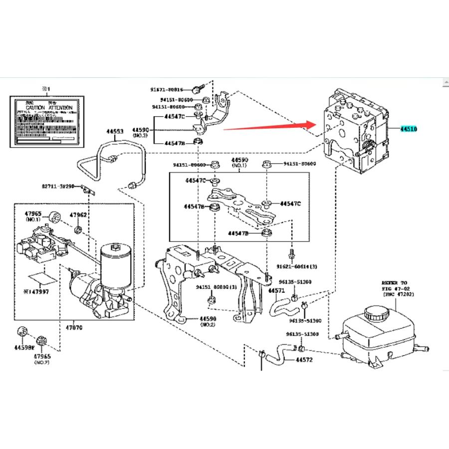 44050-48320 44510-48080、rx 450 h用ABSブレーキアクチュエーター