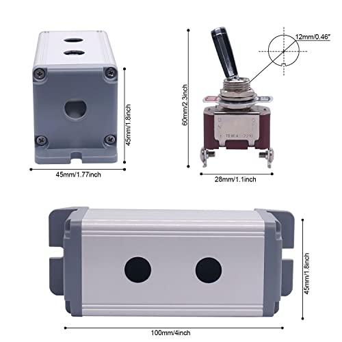 Twide/3 Gangトグルスイッチボックス16 A 250 V SPST 2ポジション2ピンオン/オフロッカトグルスイッチブラックPC耐