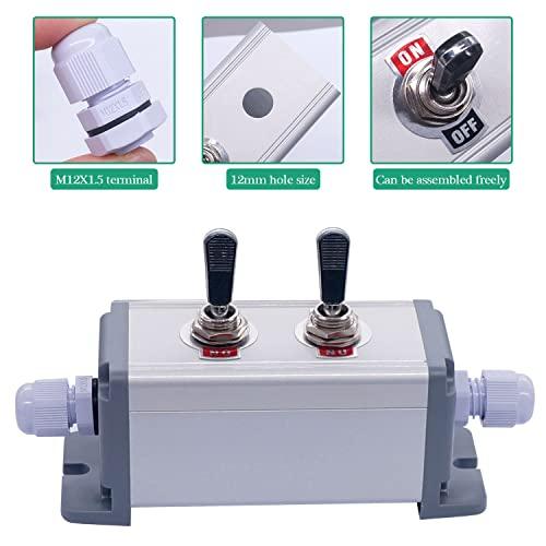 Twide/3 Gangトグルスイッチボックス16 A 250 V SPST 2ポジション2ピンオン/オフロッカトグルスイッチブラックPC耐