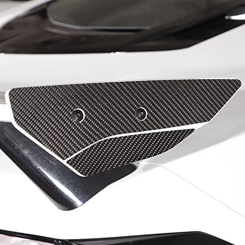 楽天スーパーポイント コルベットC8スティングレイZ06 Z51 2020 2021 2022 2023車外装飾用トリム (車後翼側用) 対応炭素繊維カーウィングリップスポイラーテールルーフトリムトラ