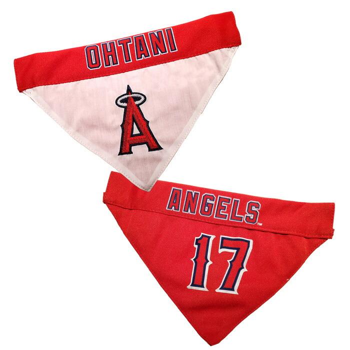 LOS ANGELES ANGELS ロサンゼルス エンゼルス 大谷翔平選手モデル リバーシブルバンダナ 野球 犬 Ｓ−Ｌサイズ【tt】 | 