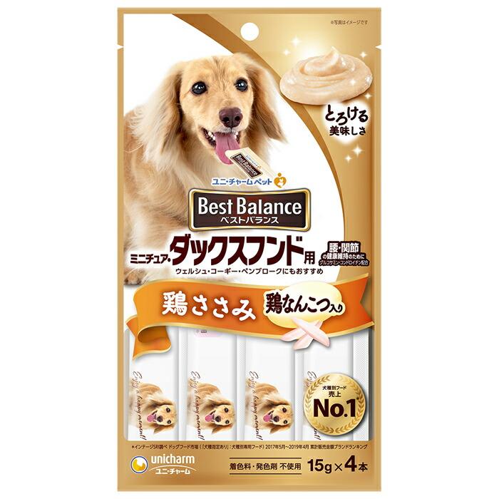 ベストバランスおやつ ミニチュア・ダックスフンド用 鶏ささみ入り 15g×4本 | 