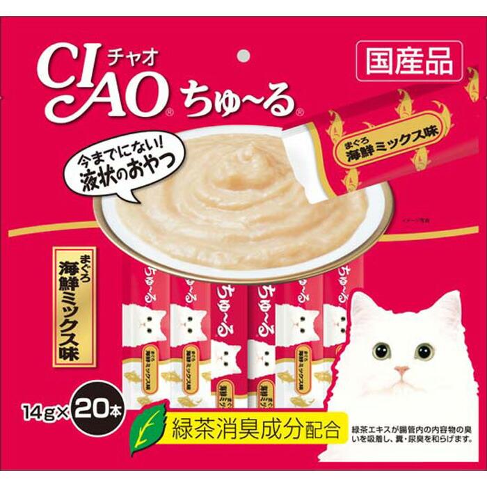 CIAO ちゅ〜る まぐろ 海鮮ミックス味 14g×20本 : マペット - 通販