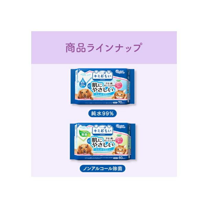 キミおもい 肌にやさしい ウエットティシュー ノンアルコール除菌 60枚×3P |  | 07