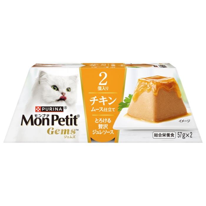 モンプチ ジェムズ チキン ムース仕立て とろける贅沢ジュレソース 114g(57g×2個)【kp】 | 