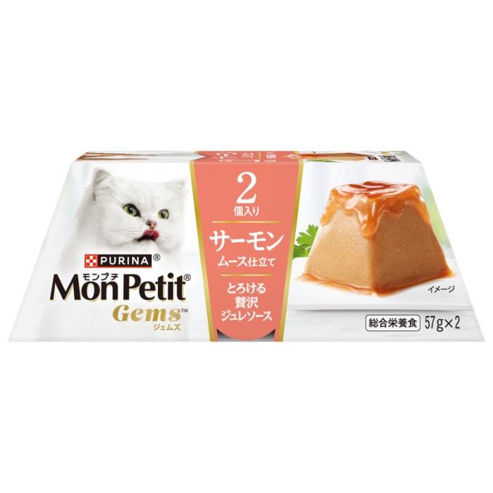 モンプチ ジェムズ サーモン ムース仕立て とろける贅沢ジュレソース 114g(57g×2個) | 