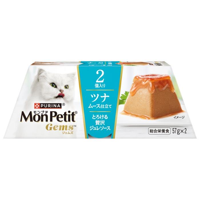 モンプチ ジェムズ ツナ ムース仕立て とろける贅沢ジュレソース 114g(57g×2個)【kp】 | 