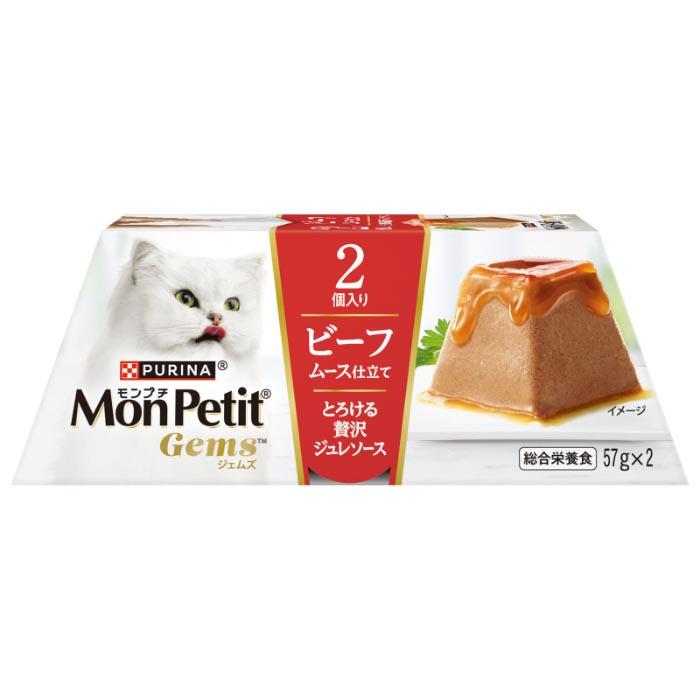 モンプチ ジェムズ ビーフ ムース仕立て とろける贅沢ジュレソース 114g(57g×2個) | 