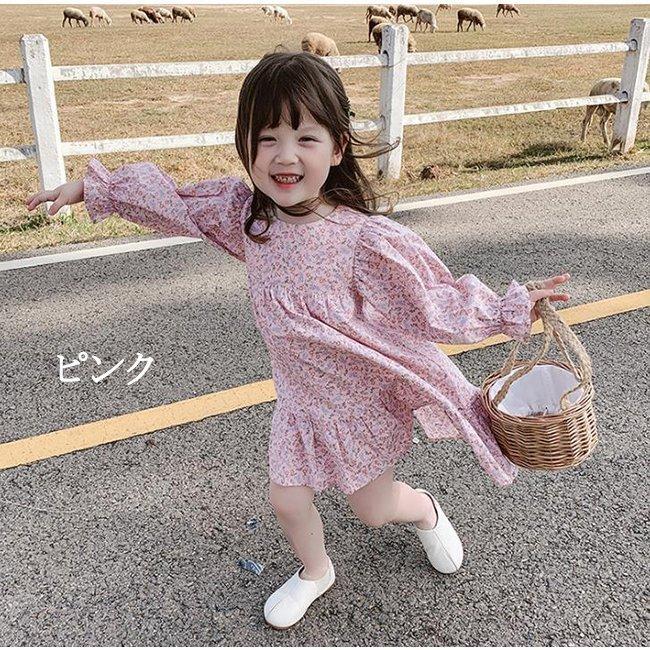 最も 花柄 ワンピース ベビー キッズ チュニック 子供服 花柄 女の子 ガールズ 長袖ワンピース 韓国 子ども服 かわいい 90cm 100cm 110cm 1cm 130cm ワンピース チュニック サイズ 100cm Www We Job Com