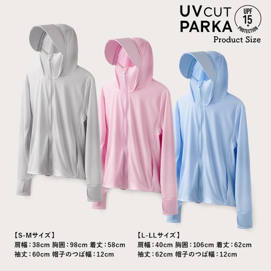 UVカットパーカー フェイスガード付 涼しい 接触冷感 薄手 軽量 ツバ