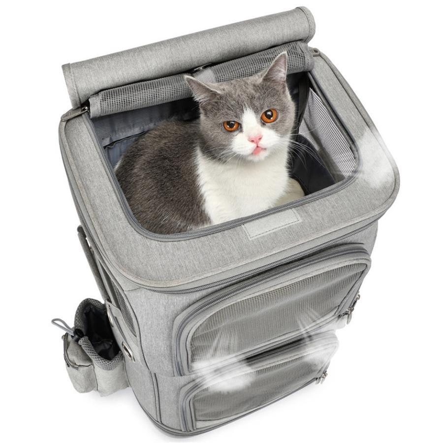 【2026年1月8日以降の発送予定】 キャリーバッグ 犬 ペット 2層 2匹 メッシュ キャスター付き リュックキャリーバッグ キャリーケース 犬 猫 小型犬 中型犬 動物 旅行 遠出 【J1872444427】(10192円)