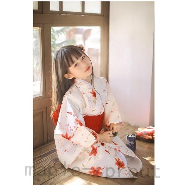 入園入学祝い 浴衣 子供 キッズ セパレート 浴衣ドレス 女の子 90 140 Cm 兵児帯 セット レトロ 小学生 Aynaelda Com