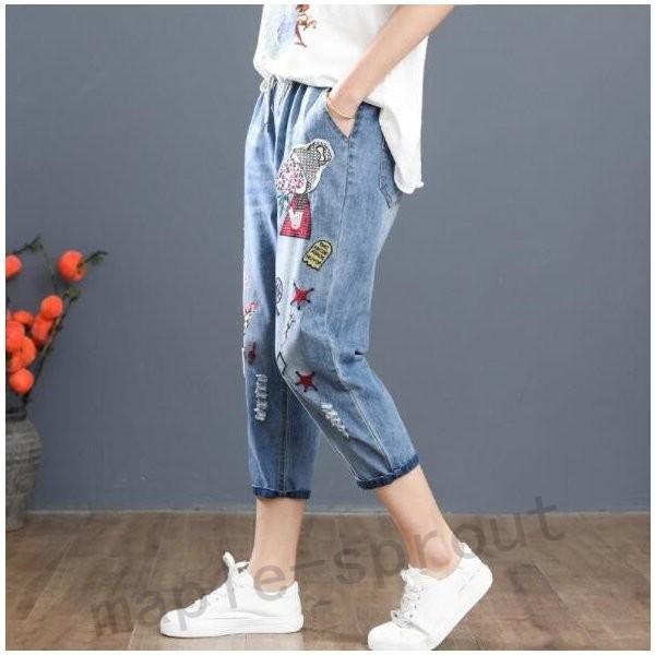 レディースファッション 2種類選べる クロップドパンツ森ガールズボン パッチ刺繍 デニムパンツレディース エスニック風九分丈ボトムス ジーパン ジーンズ春カジュアルパンツ Mmq0eqp1lq Www Boulevardrestaurants Com