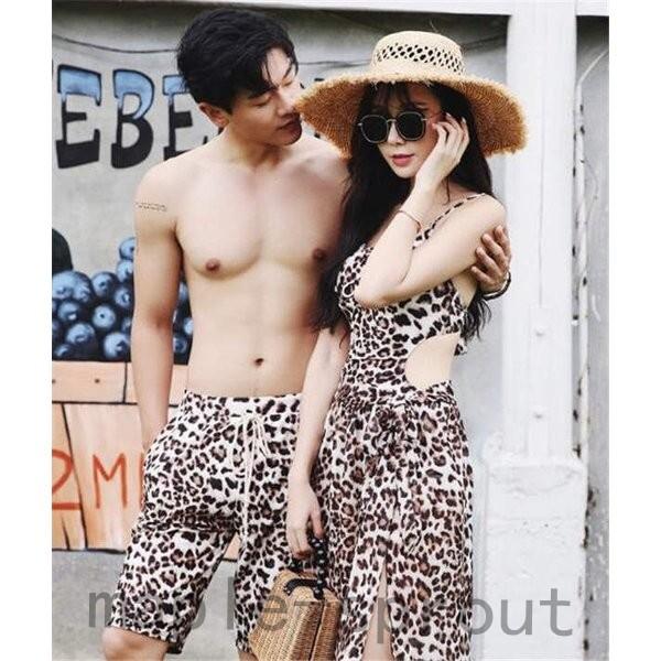 正規品 水着カップルペアルックレディースメンズカップル水着ペア水着夫婦恋人彼氏彼女お揃い大きいサイズヒョウ柄豹柄ビキニタンキニ 最も優遇 Aleefsurgical Com