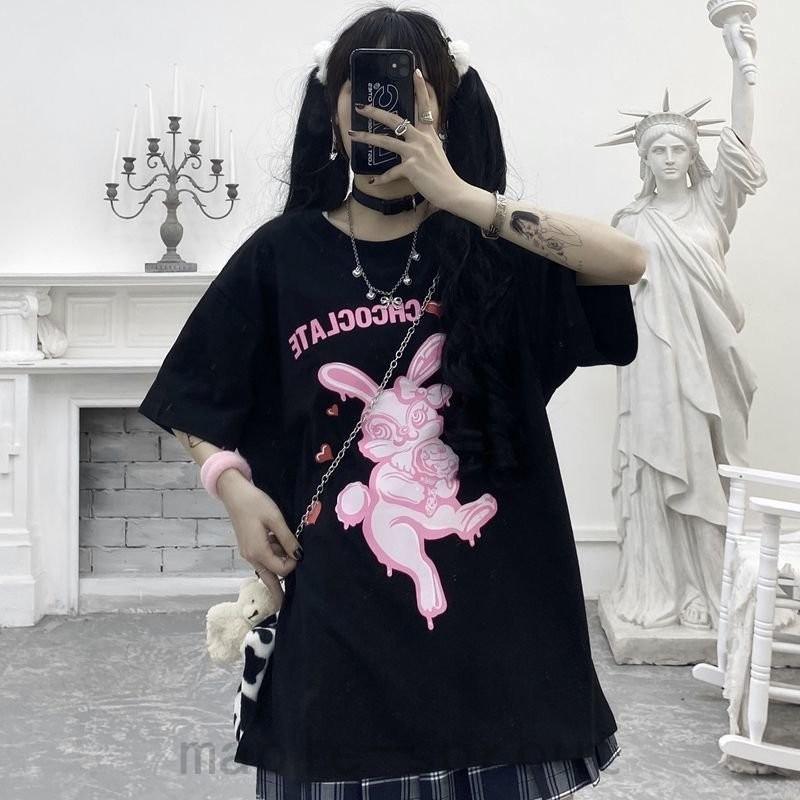 ピンクハートうさぎｔシャツ 地雷系量産型夢かわいいパステル 韓国ファッション 病みかわいい 原宿系 夏 薄手 ウサギ柄 トップス ゆったり Map1010 Maple Sprout 通販 Yahoo ショッピング