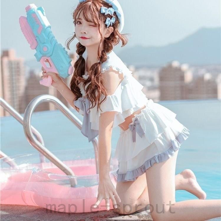 新作セーラ服水着かわいいゆめ萌コスプレ 原宿風 水着 学生 ガール パンツ付き ２