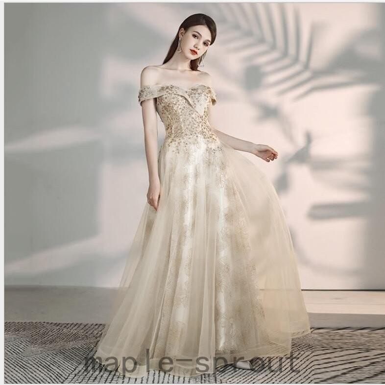 初売り 謝恩会 披露宴 二次会 お呼ばれ 結婚式 ウエディングドレス パーティードレス オフショルダー 上品 ロング丈ドレス おしゃれ 発表会 30代40代 着痩せ ナイトドレス サイズ S Www Oroagri Eu