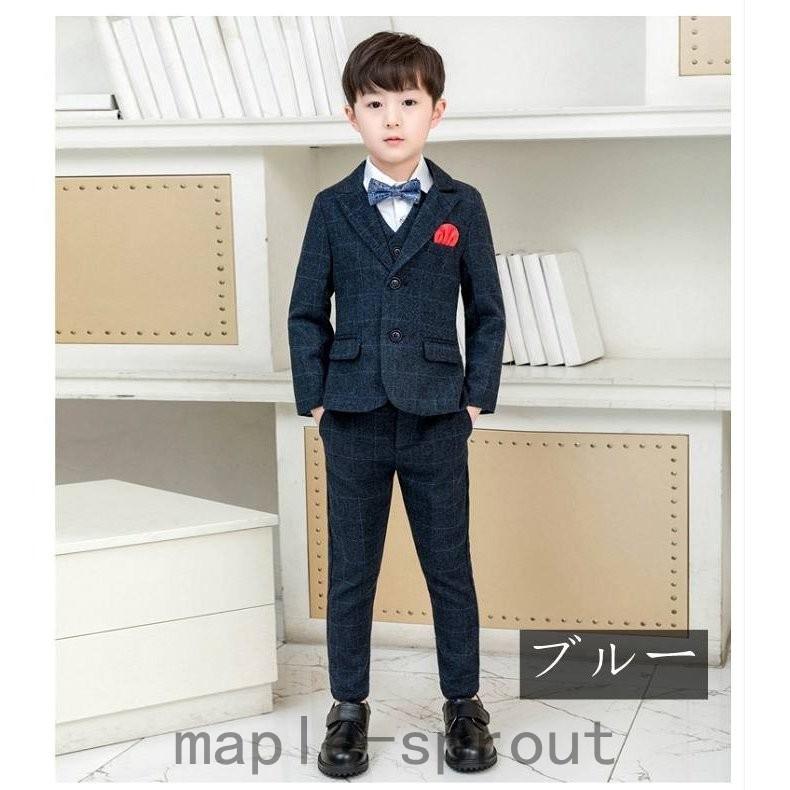 スーツセット 4点 冬 秋 春 男の子 キッズ 洋装 子供服 紳士服 チェック柄 男の子スーツ 子供スーツ コサージュ ネクタイ ズボン ジャケット スーツ ブレザー お得 Www Ageti Fr