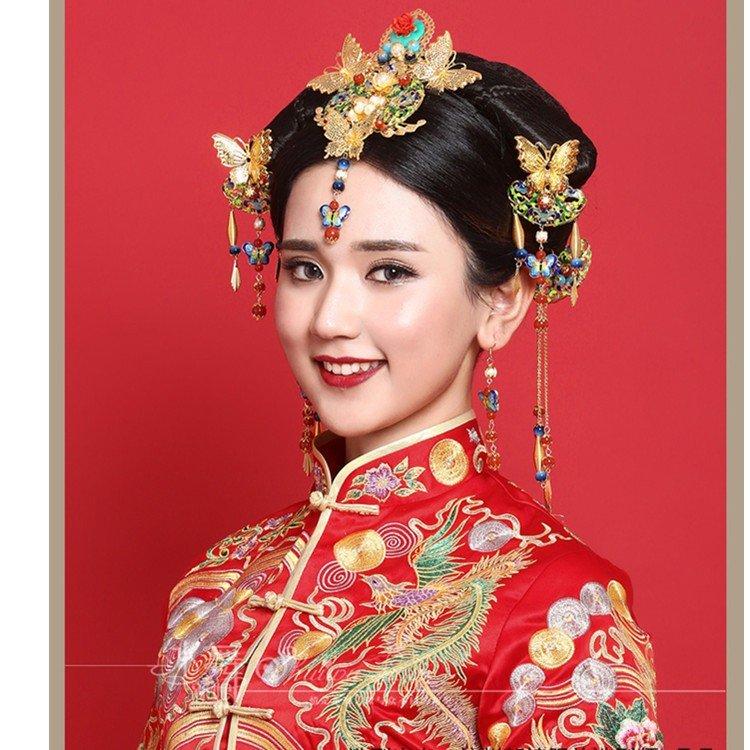 中国風ウェディング髪飾り物７点セット チャイナ風古代宮廷風清朝唐装 漢服コスプレ衣装中華服 舞台衣装 撮影服結婚式グッズ ヘアアクセサリー かんざし Uy7fpdoik6 Www Godswater In