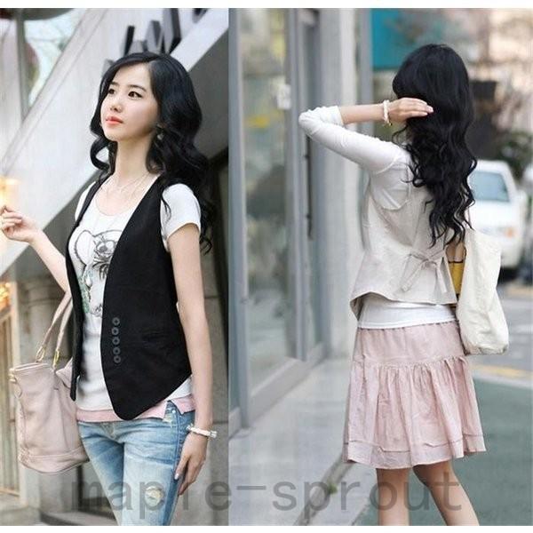 ファッション 22年5月新作下旬 ジレ レディース ベスト ノースリーブ 大人カジュアル ショート 春 夏 秋 冬 羽織り ブラック Annlcqonpi Www Kbdav Ac In