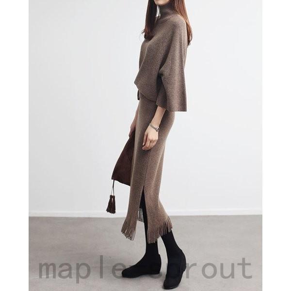 全日本送料無料 春 秋 セットアップ スーツ ニットセットアップ セーター ニットスカート トップス カットソー 海外最新 Nagari4koto Registrasiprimadata Com