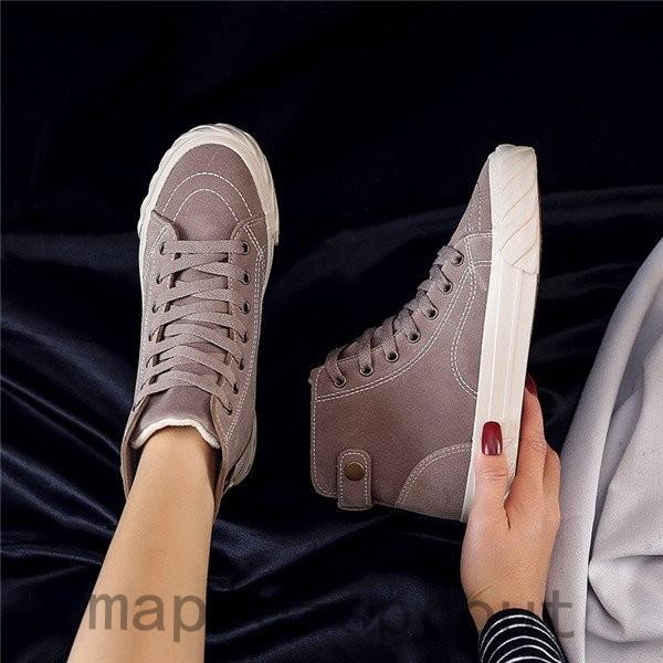 通学裏起毛スニーカーレディース疲れないおしゃれ軽量ハイカット美脚通気性いいウォーキングスポーツカジュアル滑りにくい安定人気 大特価