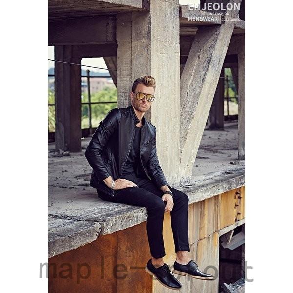 オープニング大セール 防風 春秋冬 防寒 カジュアルブルゾンレザージャケットメンズバイクジャケットpuライダースジャケットフェイクレザージャケット 3シーズン革ジャケットライダース 薄い アウター ライダースジャケット立ち襟 ジャケット