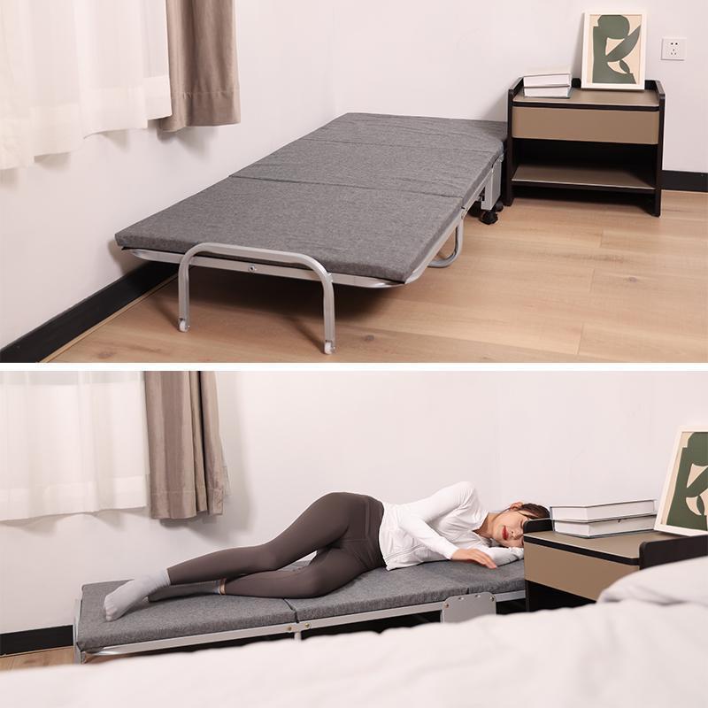 【新品】 折りたたみベッド 折り畳みベッド シングル コンパクト 耐荷重120kg おしゃれ 組立簡単 キャスター付き ワンルーム 高反発 軽量 【2622524707】(14275円)