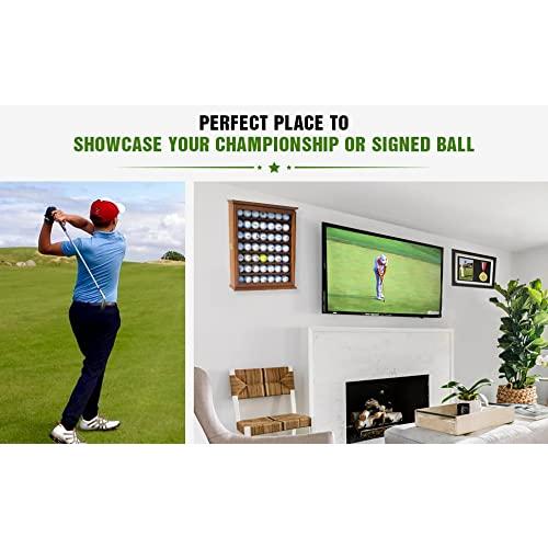 49 ゴルフ・ボール ディスプレイ・ケース・キャビネット ホルダー・ラック UV保護 無垢材 ゴルフ 75インチ