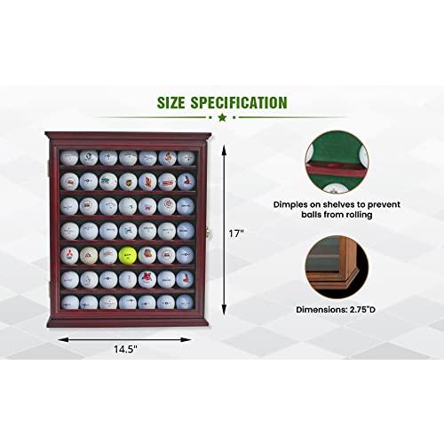49 ゴルフ・ボール ディスプレイ・ケース・キャビネット ホルダー・ラック UV保護 無垢材 ゴルフ 75インチ