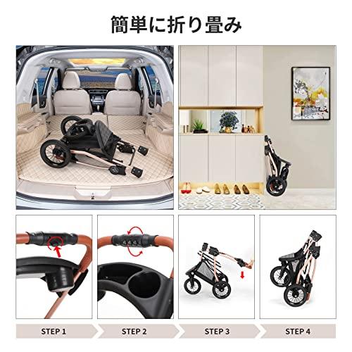 SKISOPGO ペットバギー 3輪タイプ ペットカート 分離型 犬用カート タイヤ大きい 中型犬 小型多頭用 ドッグバギー 耐荷重20KG 犬用バギー 前輪360*回転 後輪ブレ 