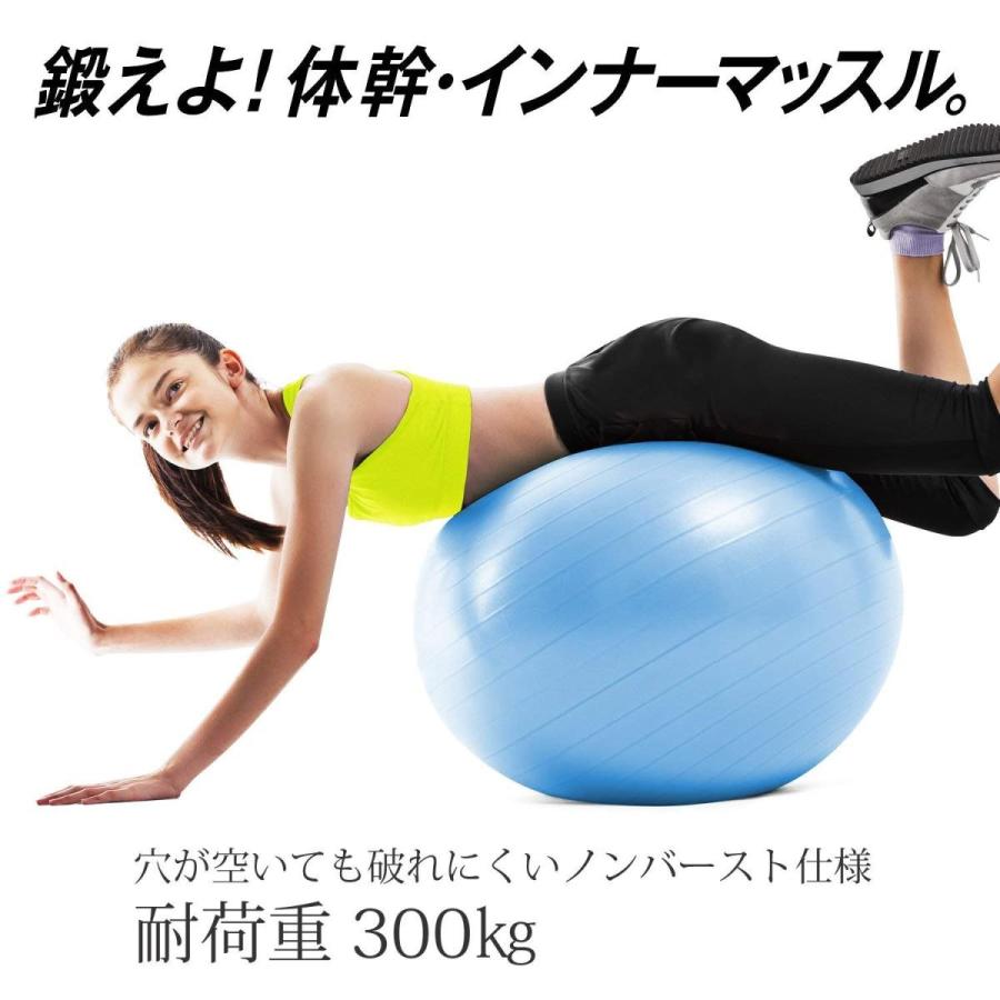 La Vie ラヴィ バランスボール ノンバーストジムボール55cm ライトブルー フットポンプ 紙メジャー付き 3b 3129 超格安一点
