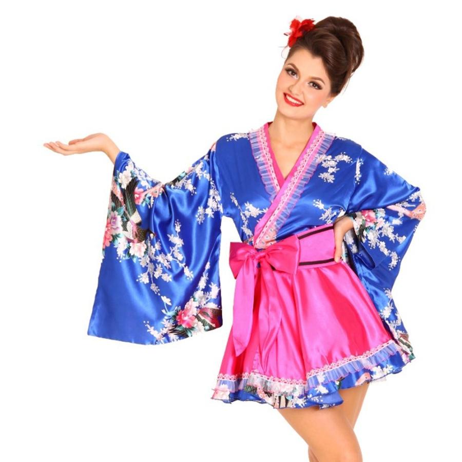 超激安 花魁系 着物ドレス フレアワンピース レディース 女性用 サテン 帯 リボン付 花 孔雀 青ｘピンク系 Pc510 Julius 最安値に挑戦 Mail1 Mycollege Com My