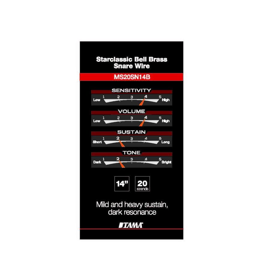限定品】【限定品】TAMA タマ スナッピー Starclassic Bell Brass 20本線 14" 内面当たり MS20SN14B ドラム TAMA タマ スナッピー SUPER STNSITIVE Hi-Carbon Steel 20本線 14"内面当たり用 MS20RL14C