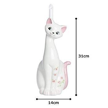 最大59 オフ サンアート かわいい雑貨 ラブリー陶器 ねこのトイレブラシ立て トイレブラシ付 幅13cm ピンク San1708
