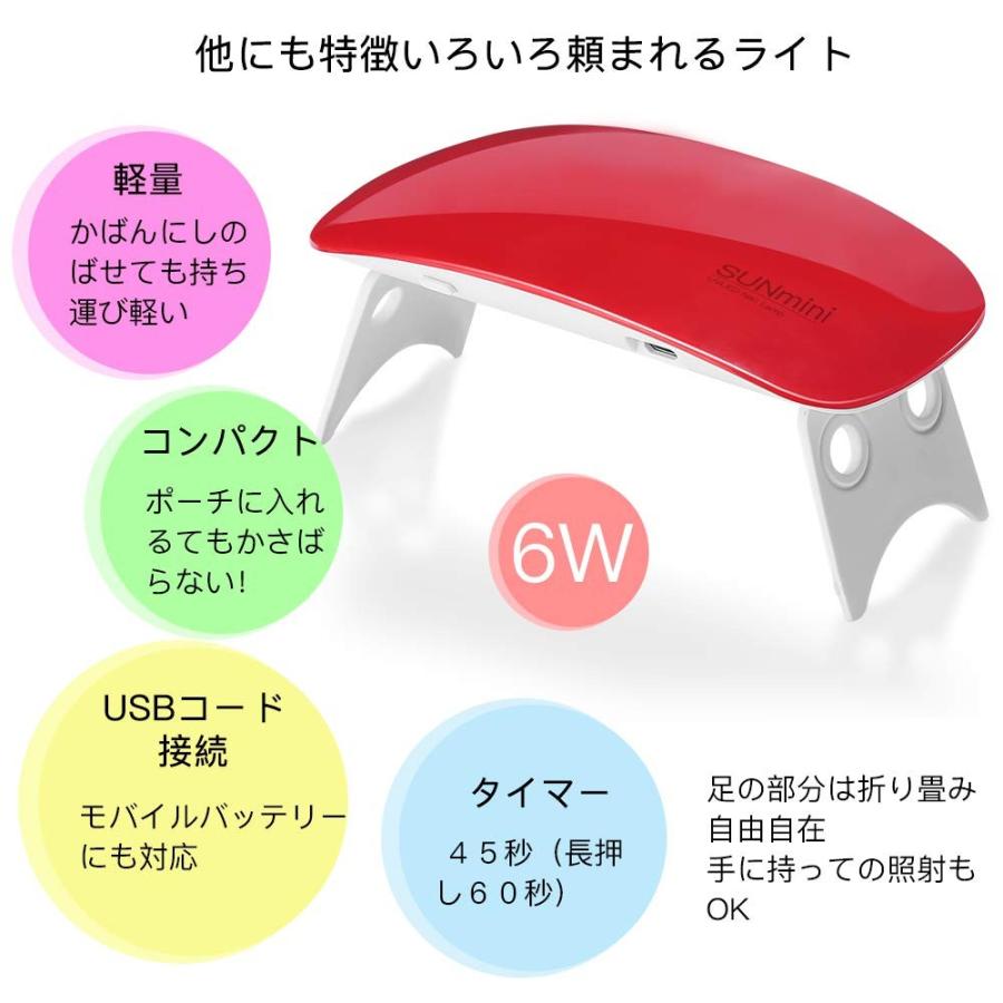 ジェルネイルに6wledライト持ち運びに便利なusbタイプ Ledライト ジェルネイル ジェル セルフネイル用品 ネイルグッズ ネイルラ Trinitystone Ie