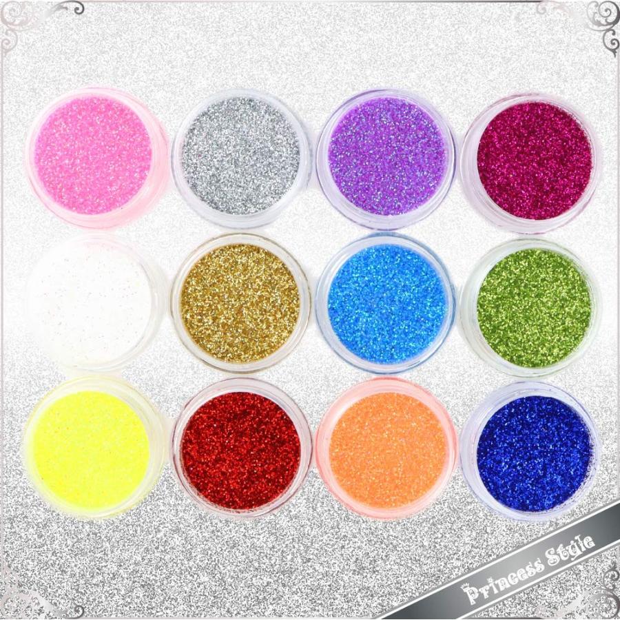 グリッター ラメパウダー ネイル レジン用 新仕様 こぼれ出し防止 12個 セット Constructorajimenez Com