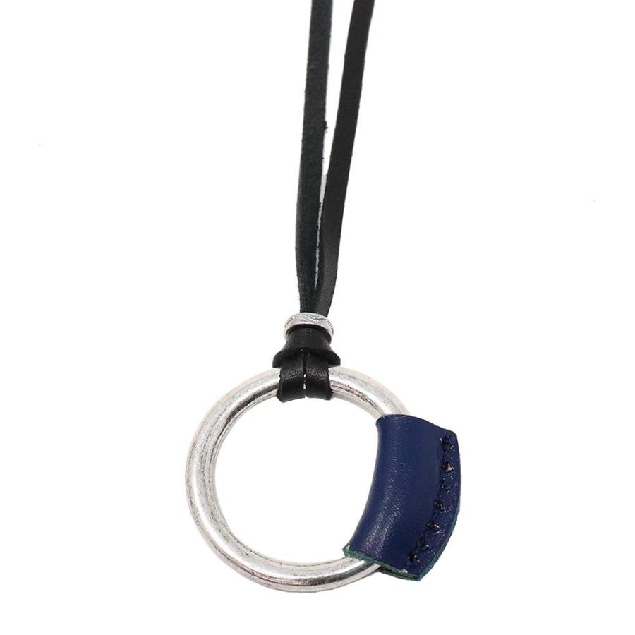 最大 Offクーポン S W P シンプル リング レザー メンズ ネックレス Smne リングネックレス 革ひも ロングネックレス メガネホルダー ネイビー